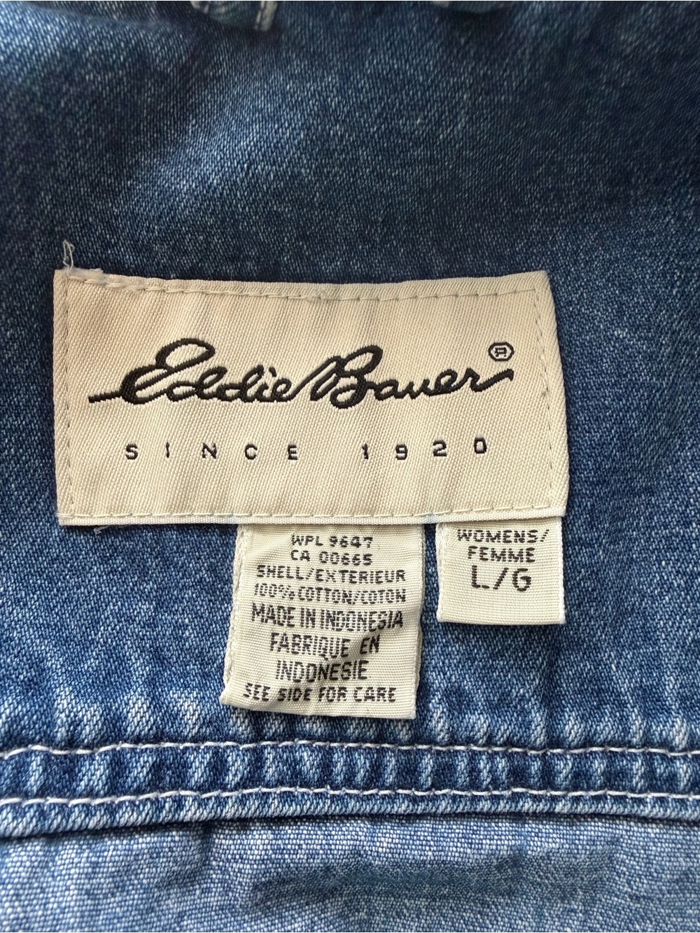 Eddie Bauer Medium Wash Denim Vest in Blue "vintage 90s" - Picture 4 of 9